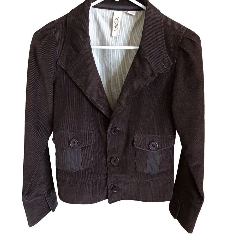 Matix Size Small women’s brown corduroy fitted blazer button stylish career
